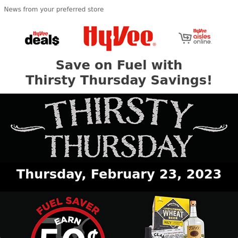 Hyvee thirsty thursday. Things To Know About Hyvee thirsty thursday. 